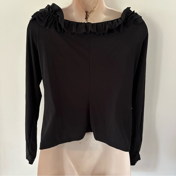 Vintage y2k slinky Blake ruffled 3/4 sleeve top (QQ) - Picture 2 of 3